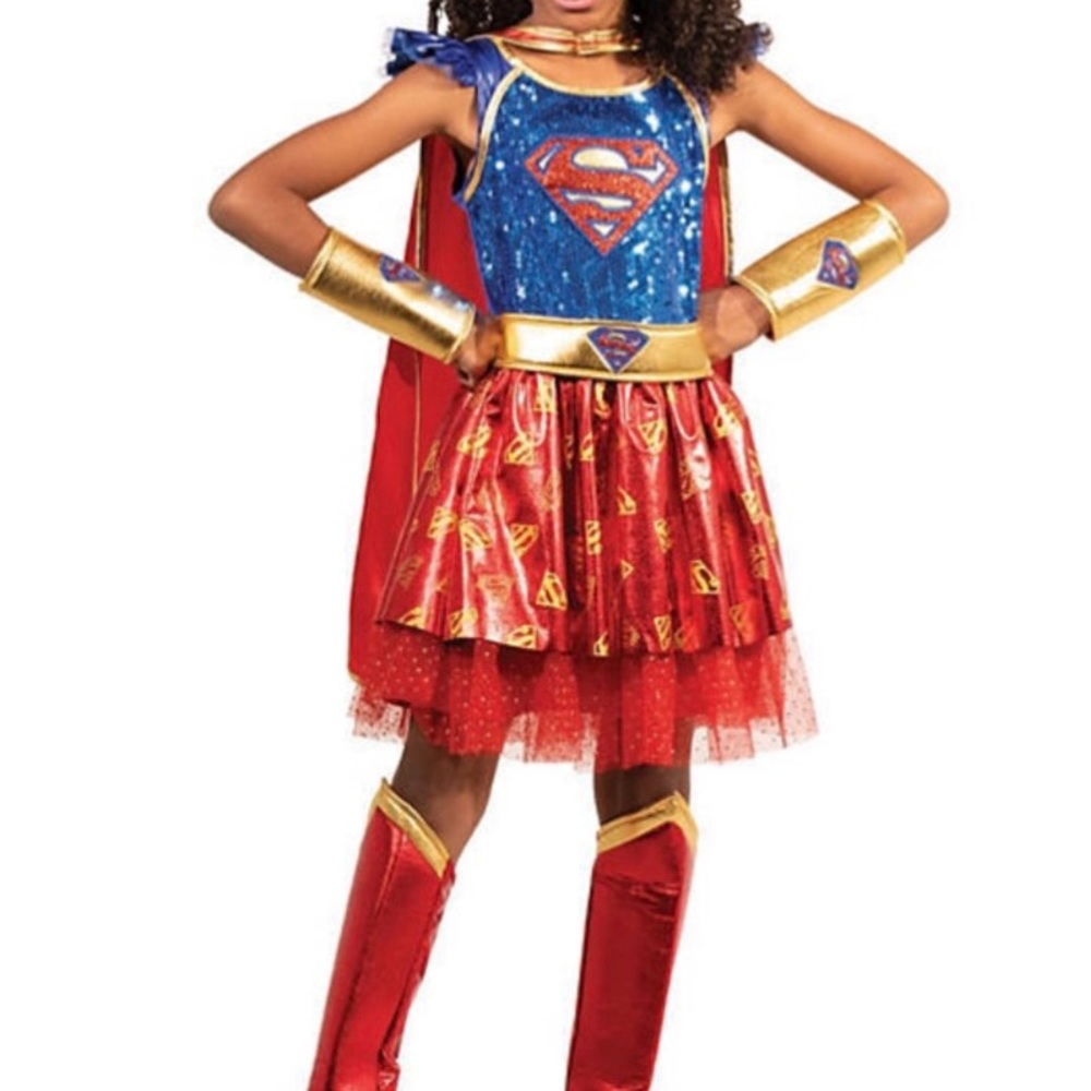 DC Comics Supergirl Costume Gently Worn Once Medium (sizes 8 to 10) Beautiful!